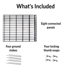 Thumb-snaps enable quick assembly of the New World exercise pen.