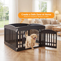 NEWBULIG 4-panel dog playpen showing modular layout for versatile indoor and outdoor use.