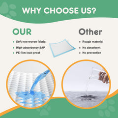 NEWBULIG absorbent-core multi-layer illustration highlights leak protection
