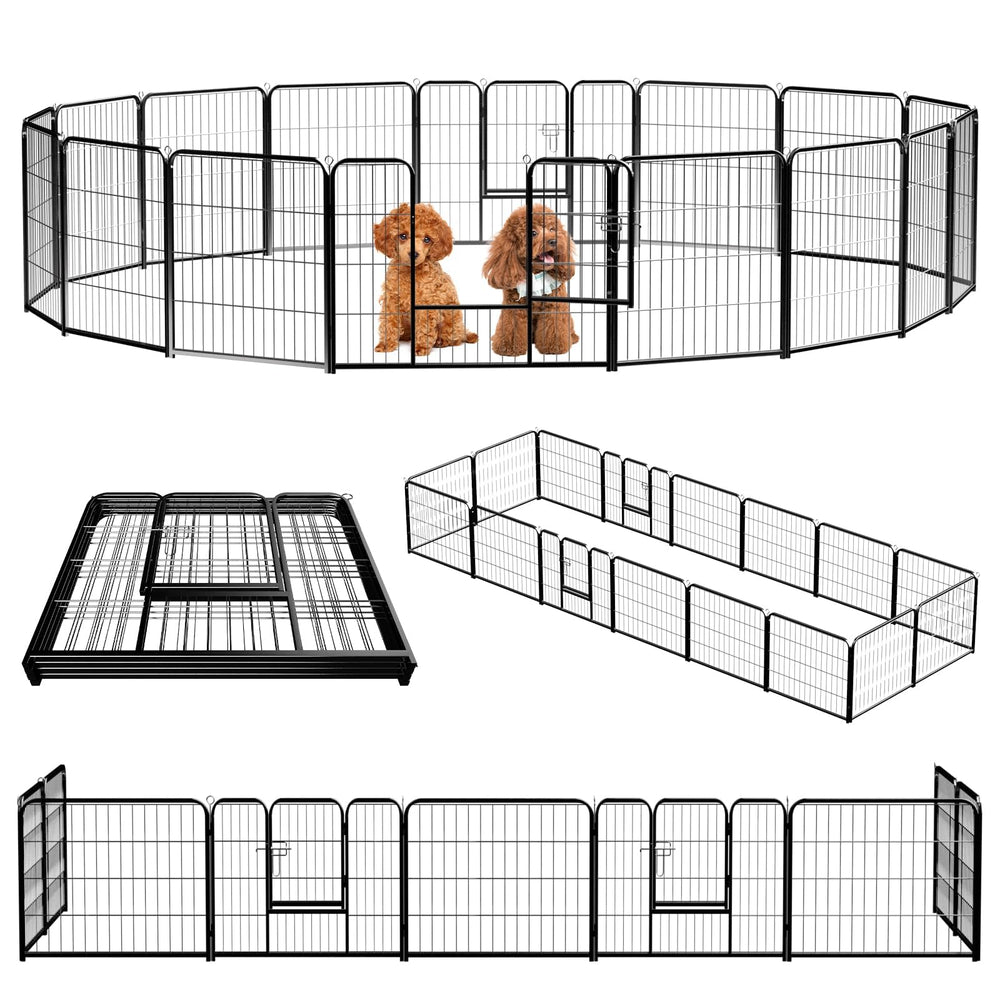 NEWBULIG dog playpen assembly shows quick setup and secure panels