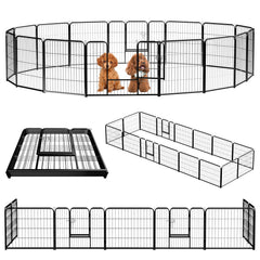 NEWBULIG dog playpen assembly shows quick setup and secure panels