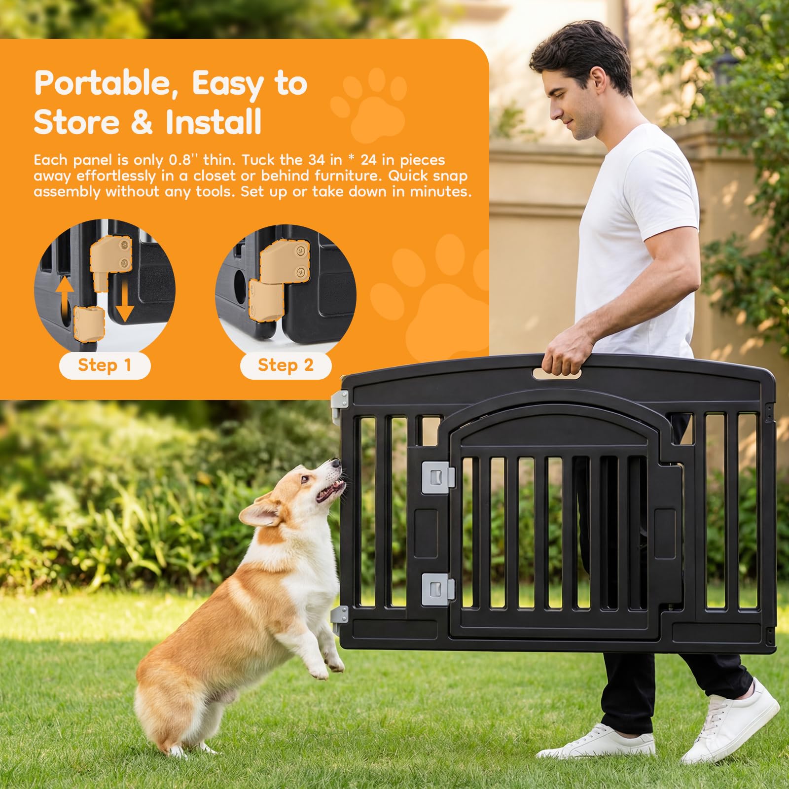 NEWBULIG Playpen edges show safe spacing to reduce entrapment.