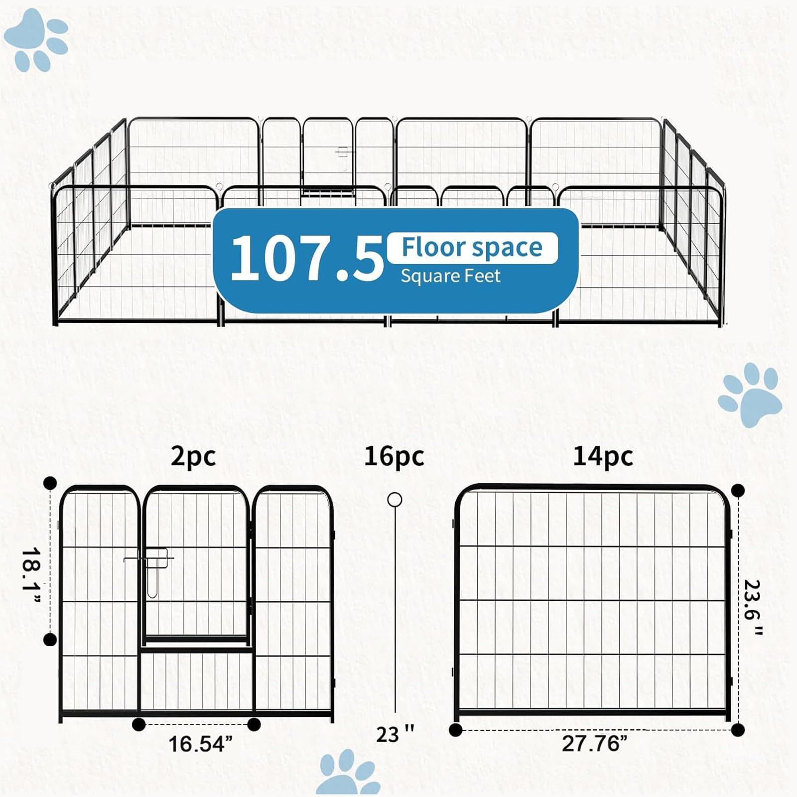 NEWBULIG dog playpen folded compact for easy transport