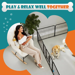 NEWBULIG dog playpen indoor 24in folded-compact mode shows easy storage