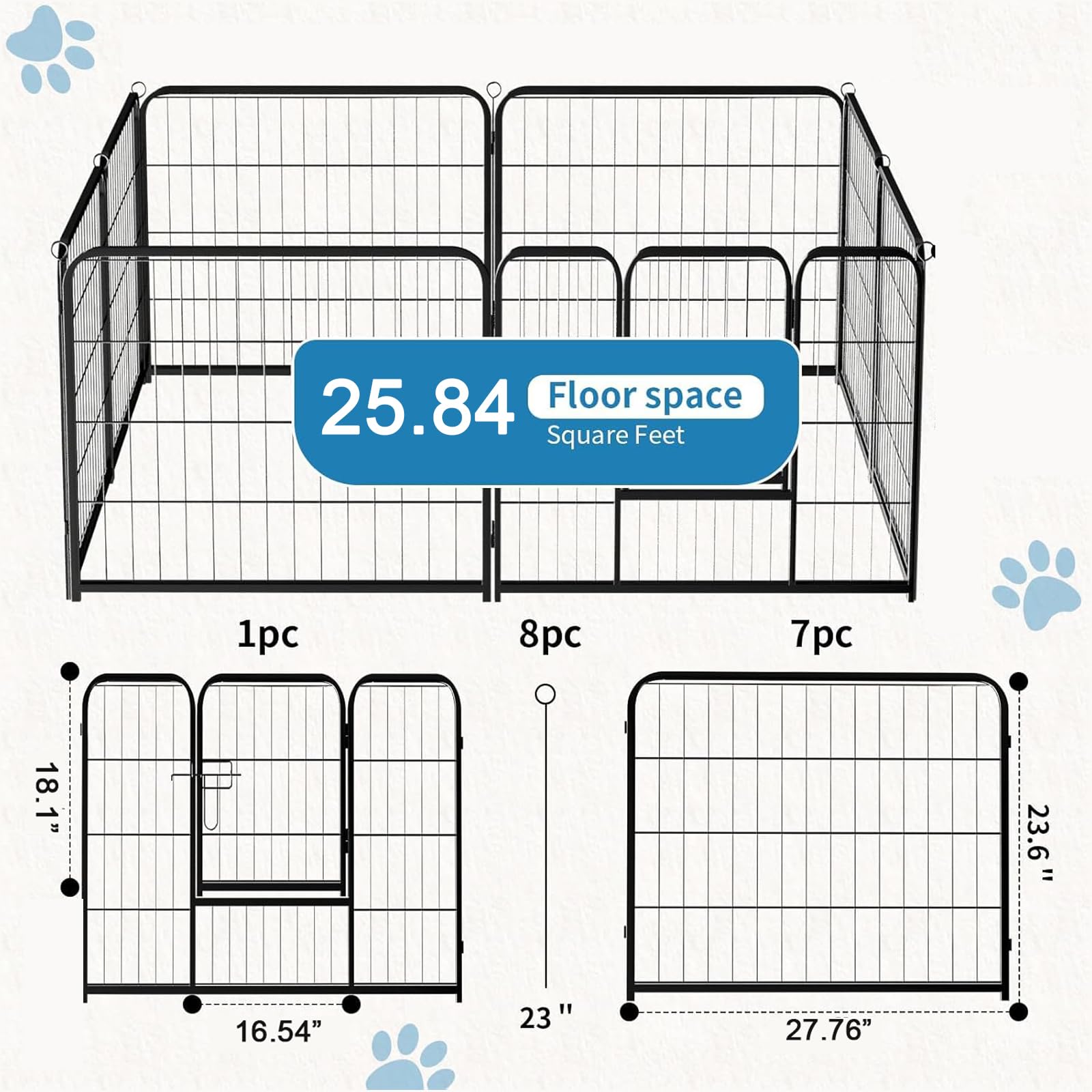 NEWBULIG dog playpen large secure area fosters safe play and rest
