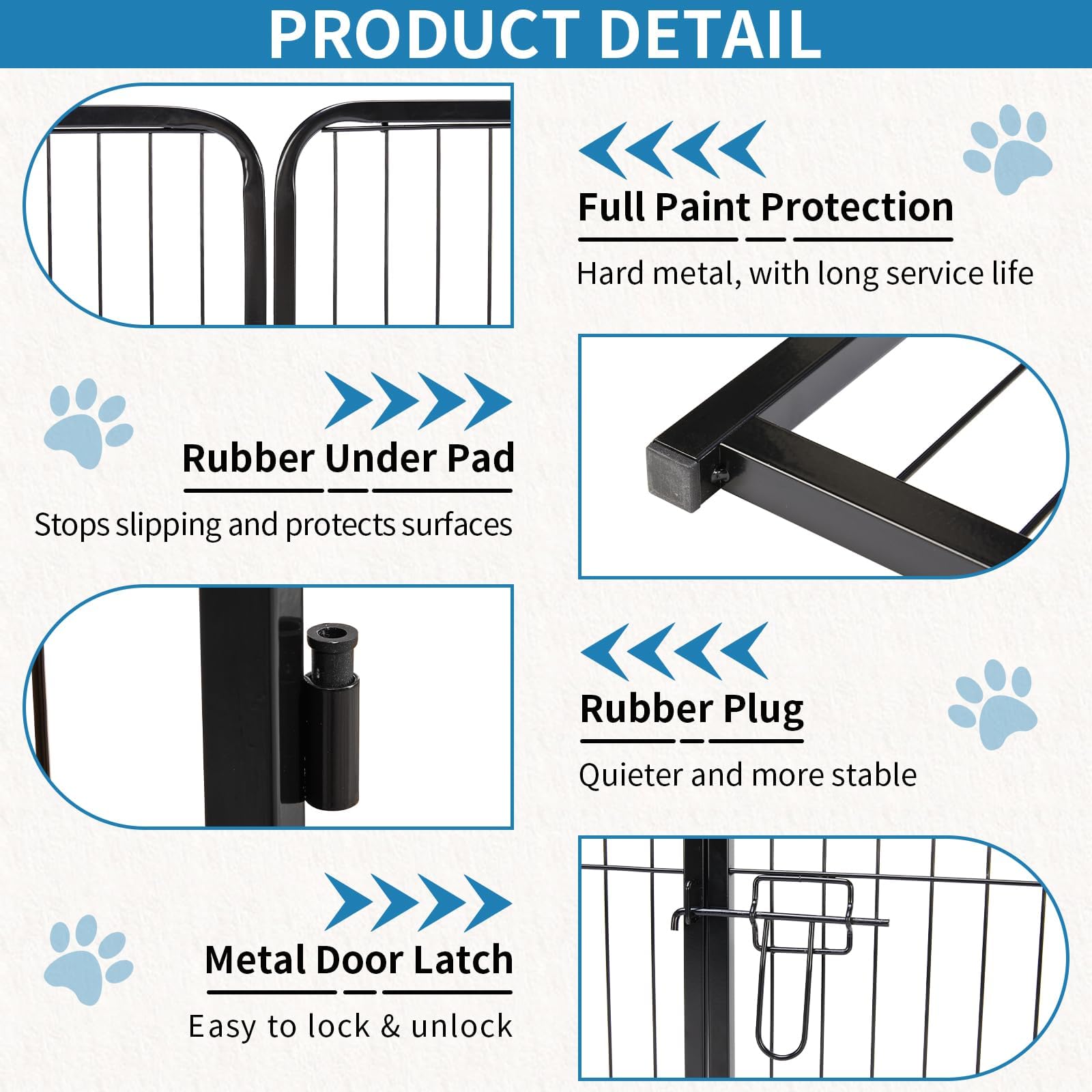 NEWBULIG dog playpen latch detail highlights secure closure