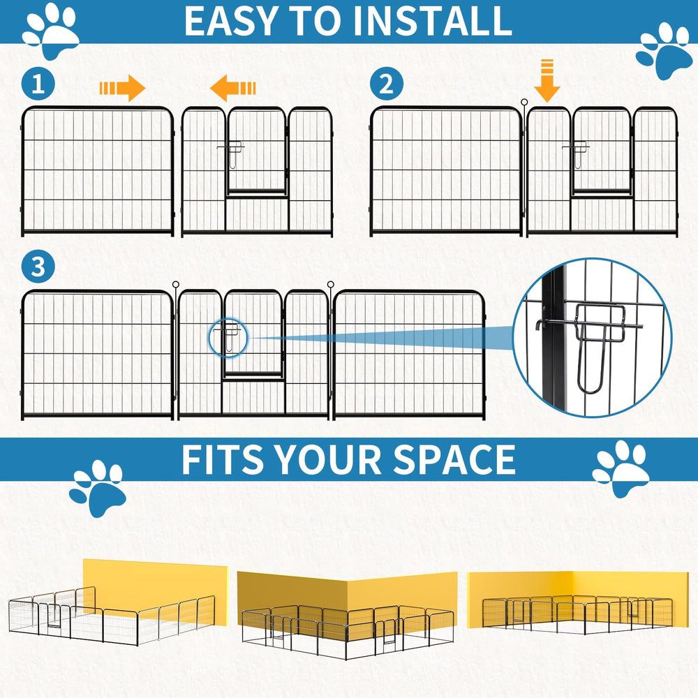 NEWBULIG dog playpen outdoors in yard demonstrating spacious confinement