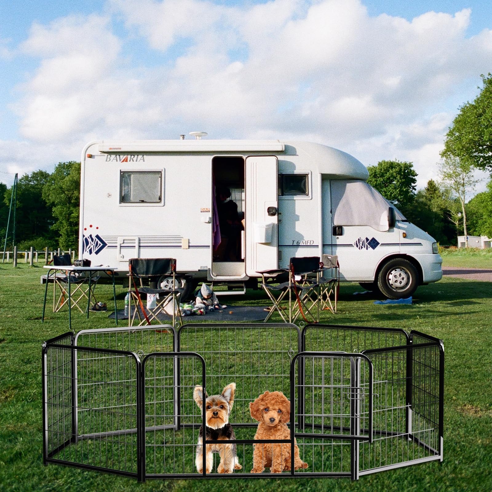 NEWBULIG dog playpen travel-ready for camping and road trips