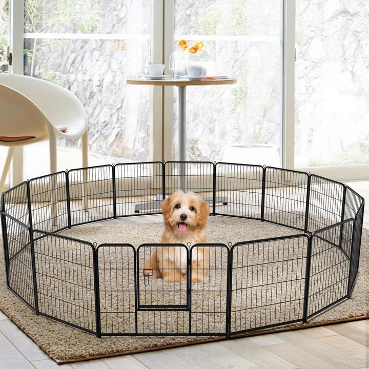 NEWBULIG dog playpen wide-area provides a safe space for curious puppies.