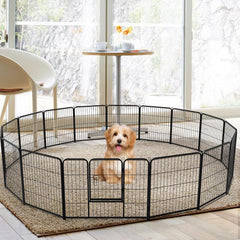 NEWBULIG dog playpen wide-area provides a safe space for curious puppies.