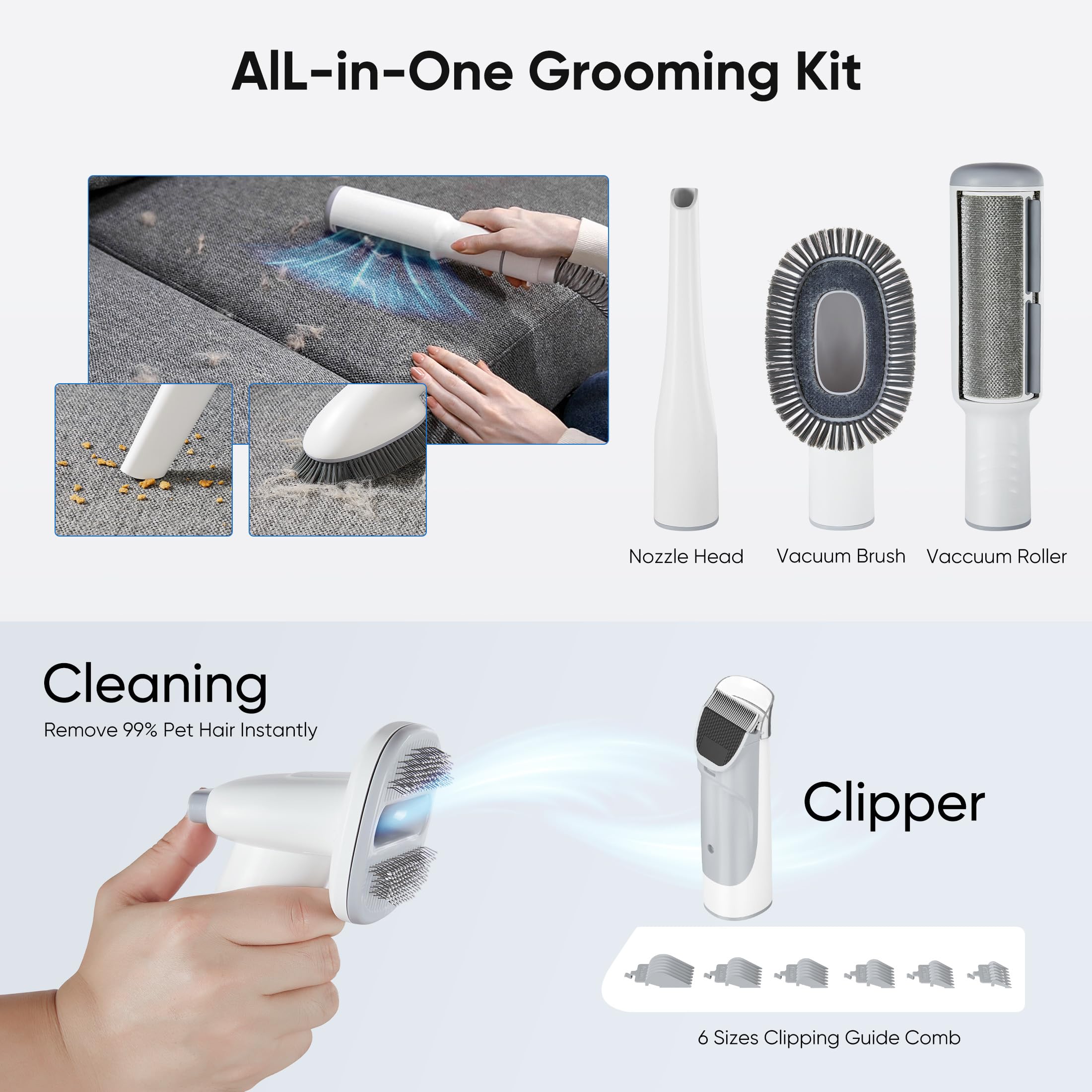 NEWBULIG electric clipper with six guide combs enables precise trimming