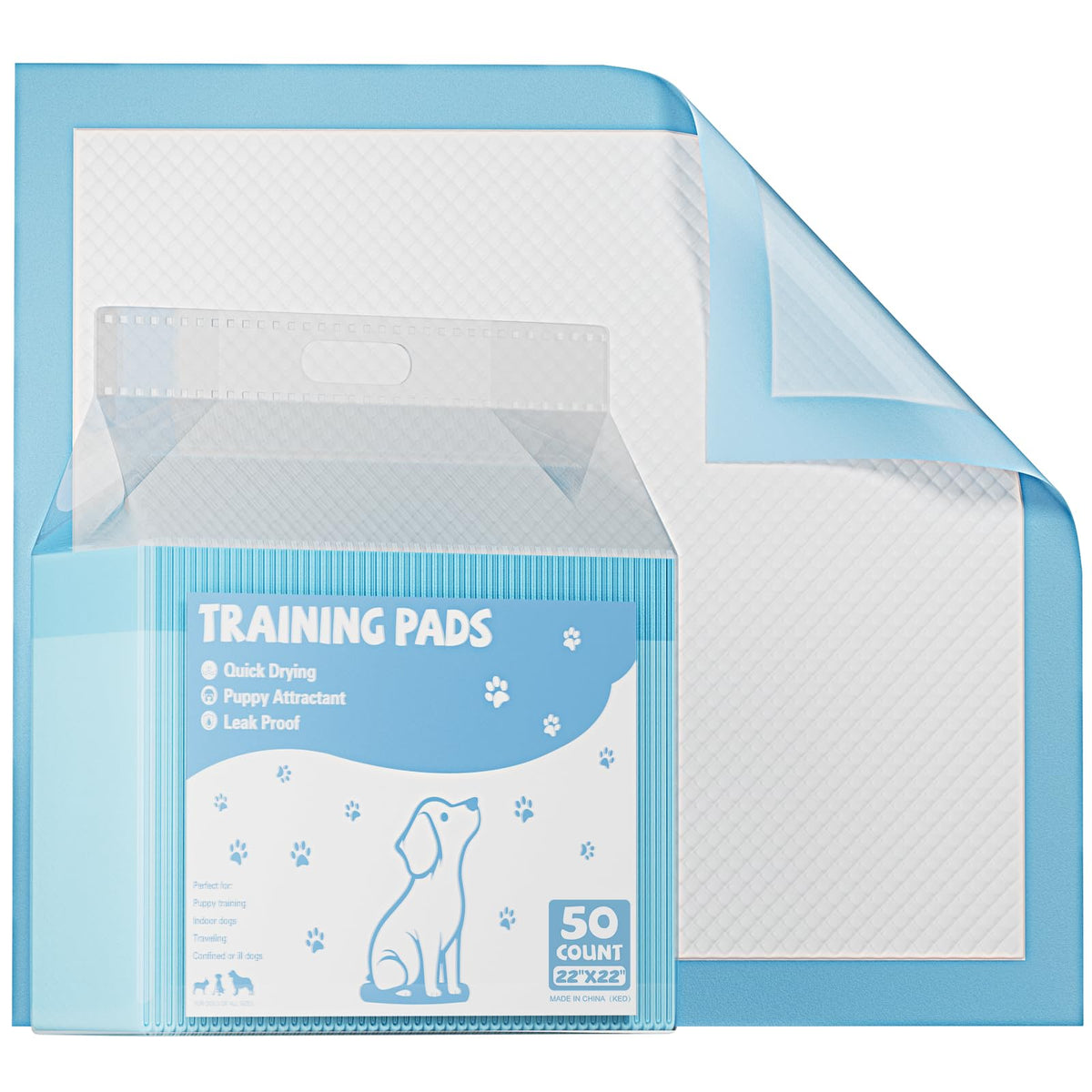 NEWBULIG puppy pee pads 150-pack front view for training and quick changes