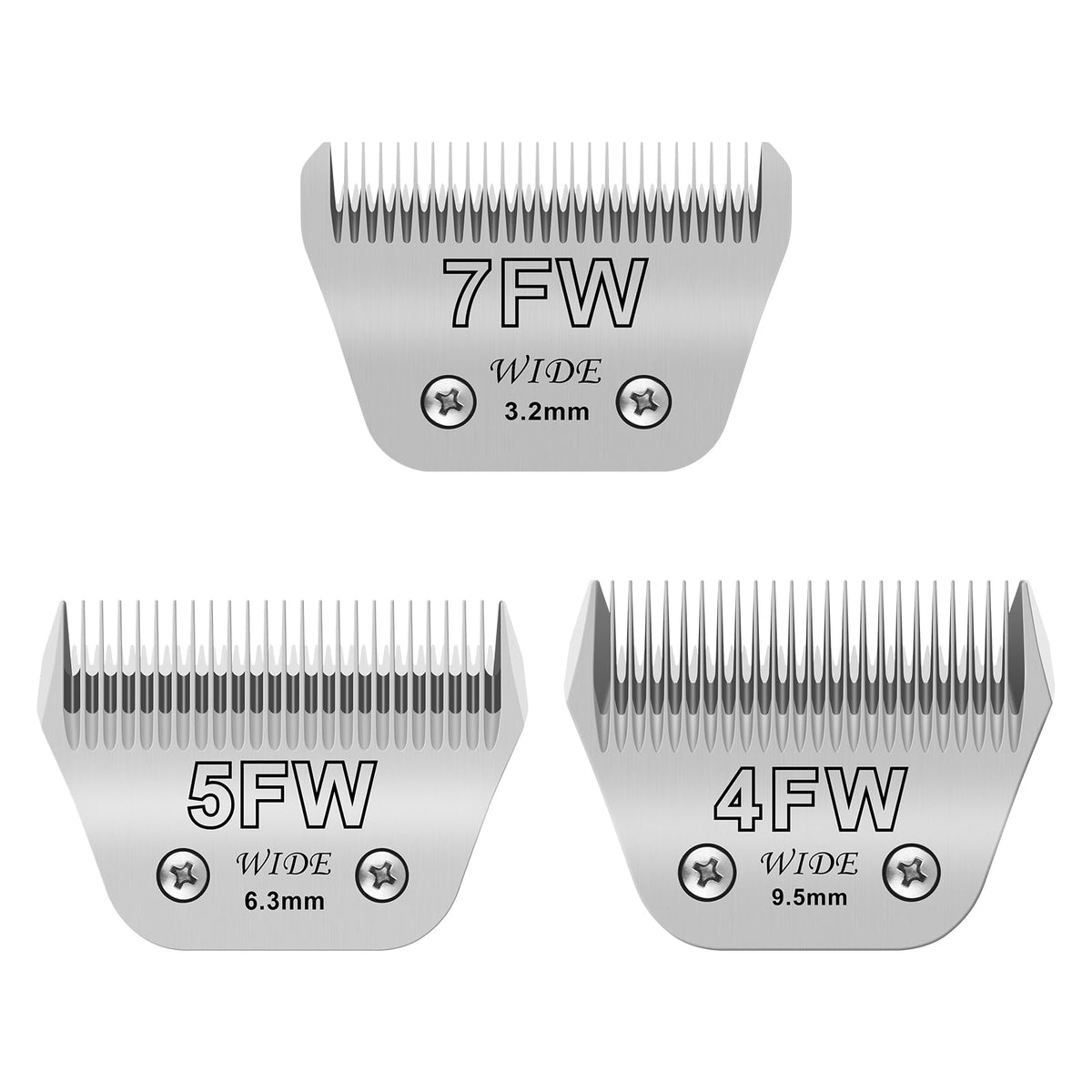 Newbulu 3-pack dog grooming wide blades for precise trimming