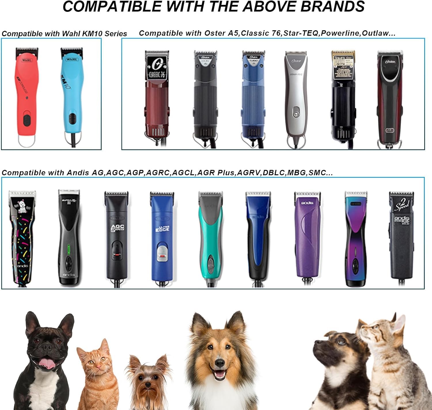 Newbulu blades compatible with Andis Oster Wahl KM10 clippers for easy blade swaps