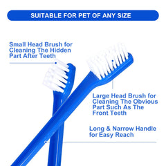 Newday blue double-ended toothbrush close-up showing soft bristles