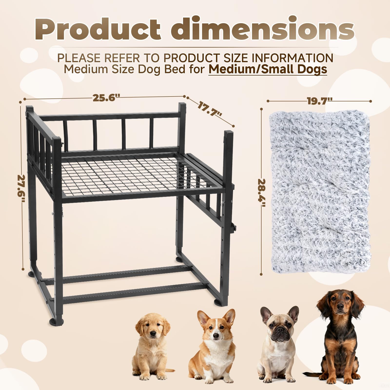 NewEle Beside Dog Bed adjustable height aligns with your bed for comfort.