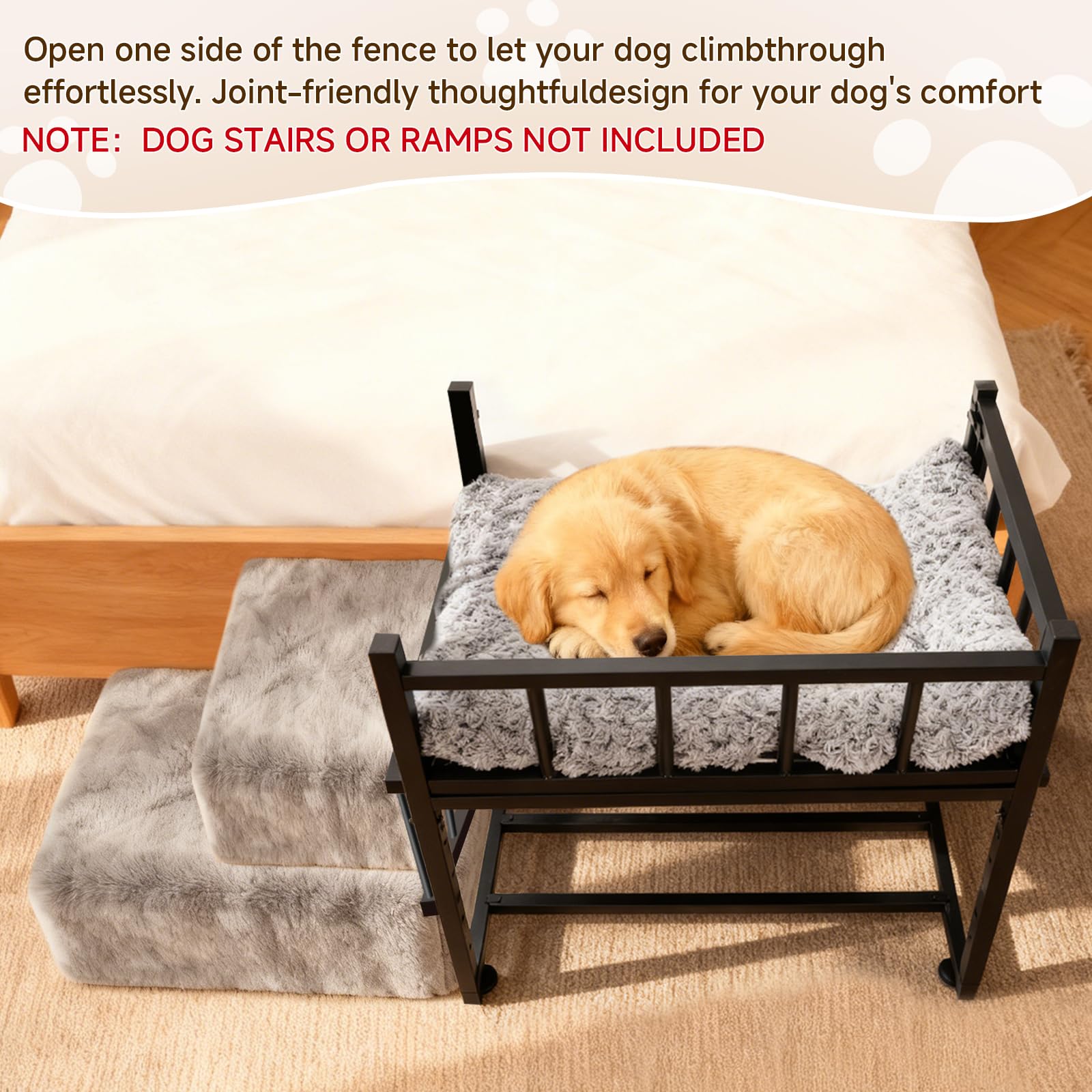 NewEle Beside Dog Bed matte black finish blends with modern interiors.