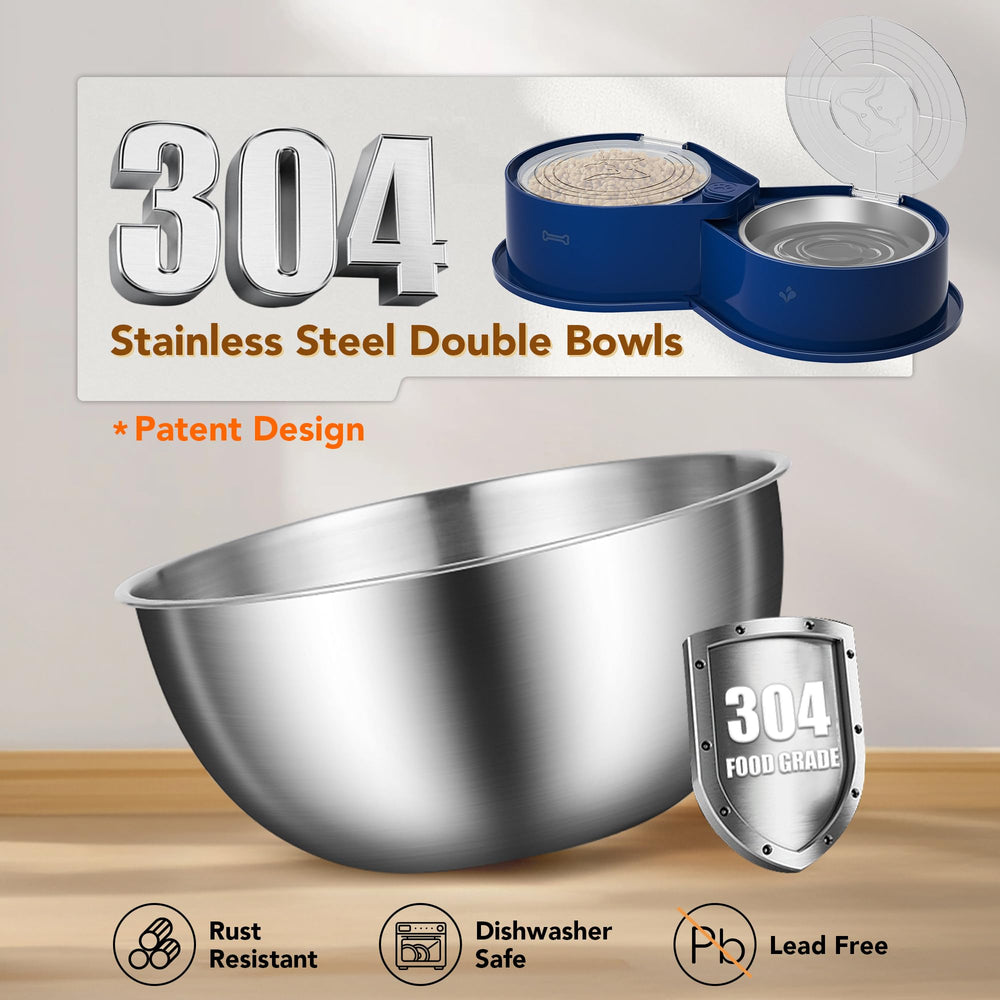 Newget anti-skid base keeps bowls steady on floors.