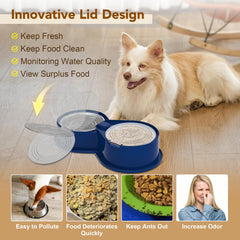Newget detachable lid on dog bowl deters pests and spills.