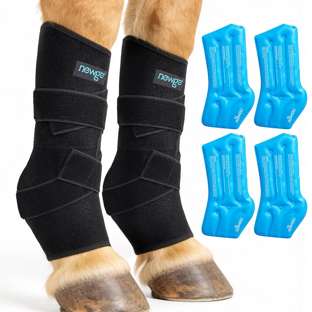 NEWGO horse ice pack boot wrap covers full leg for targeted cooling