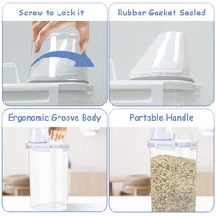 Newivi cat litter storage container with a sturdy handle for easy transport.