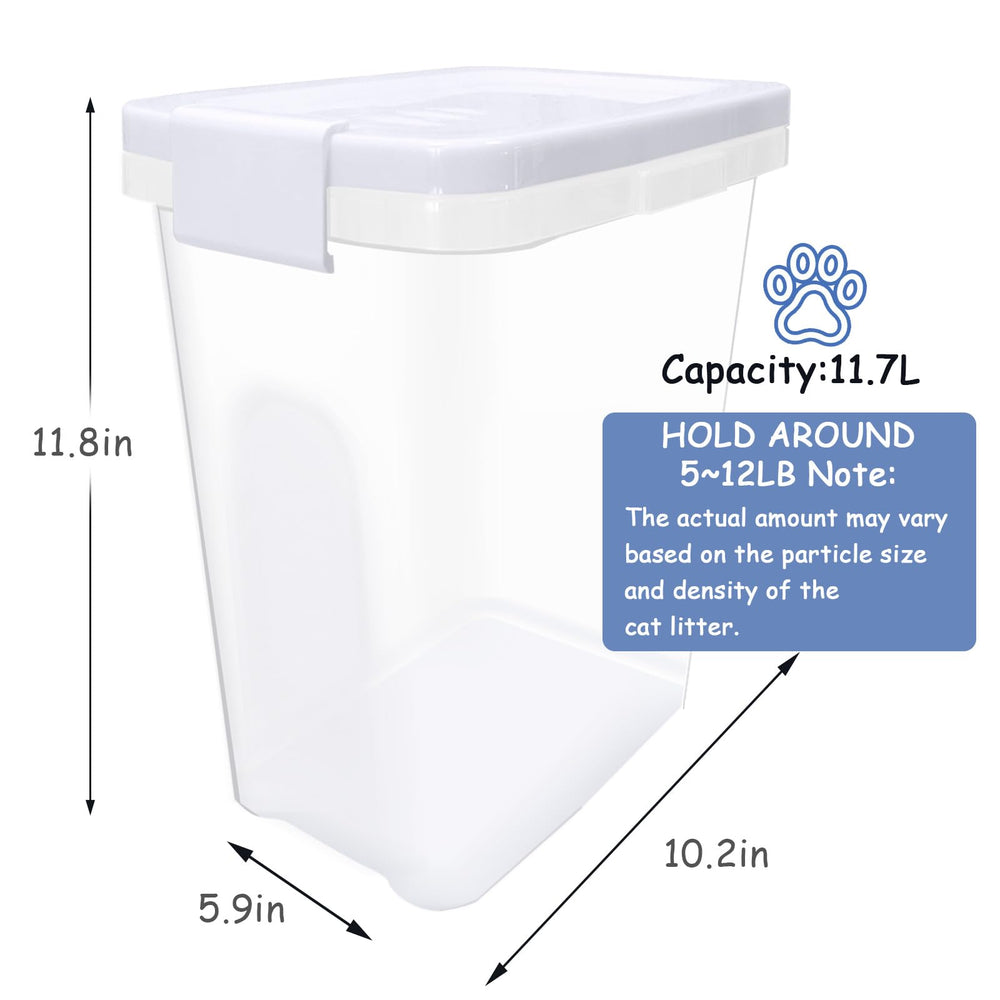 Newivi cat litter storage container with large capacity for flexible storage options.