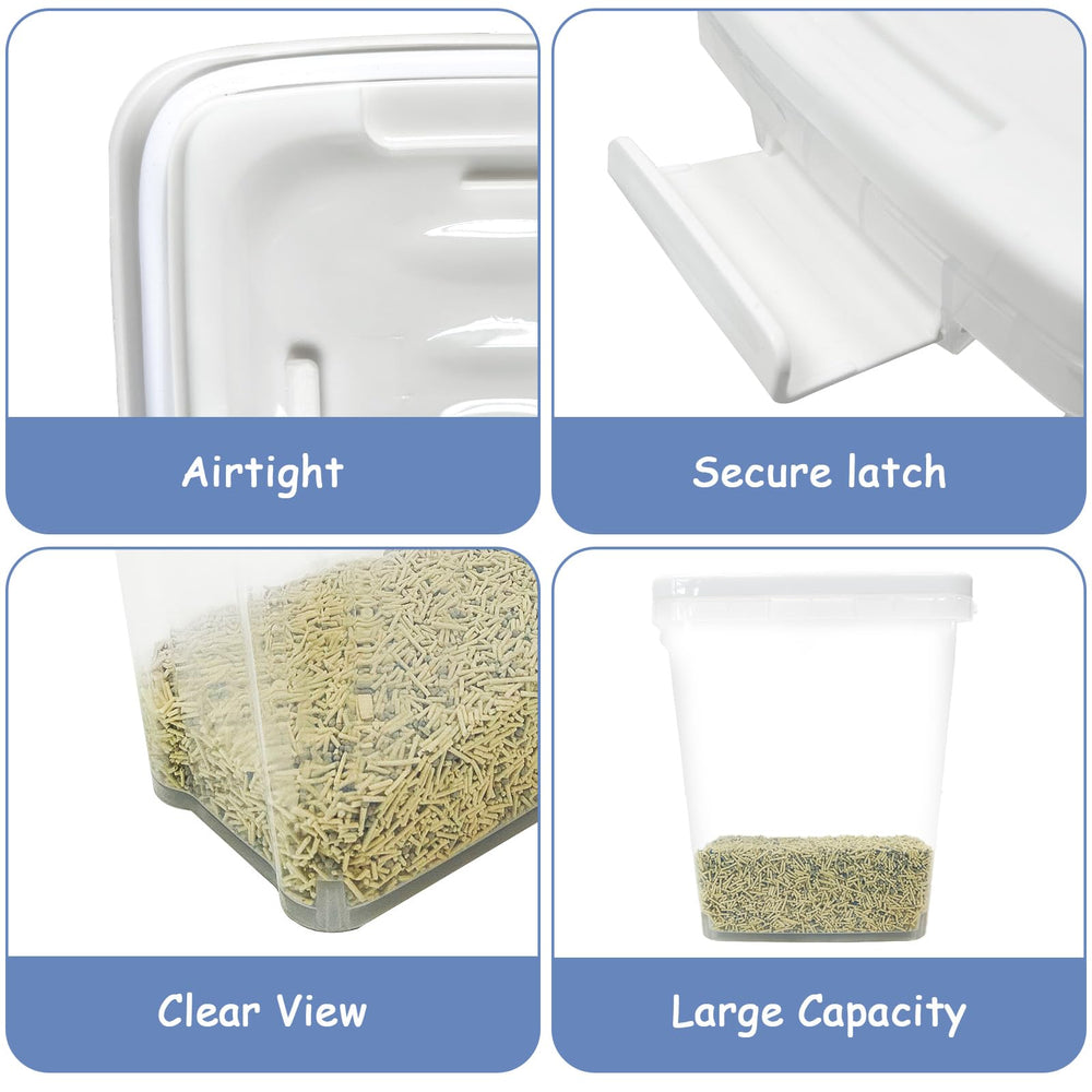 Newivi cat litter storage container with a large nozzle for easy pouring.