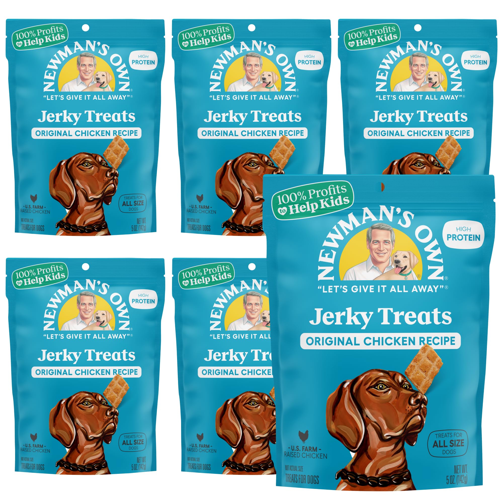 Newman's Own Chicken Jerky Dog Treats, 5oz bag, savory protein snack for dogs