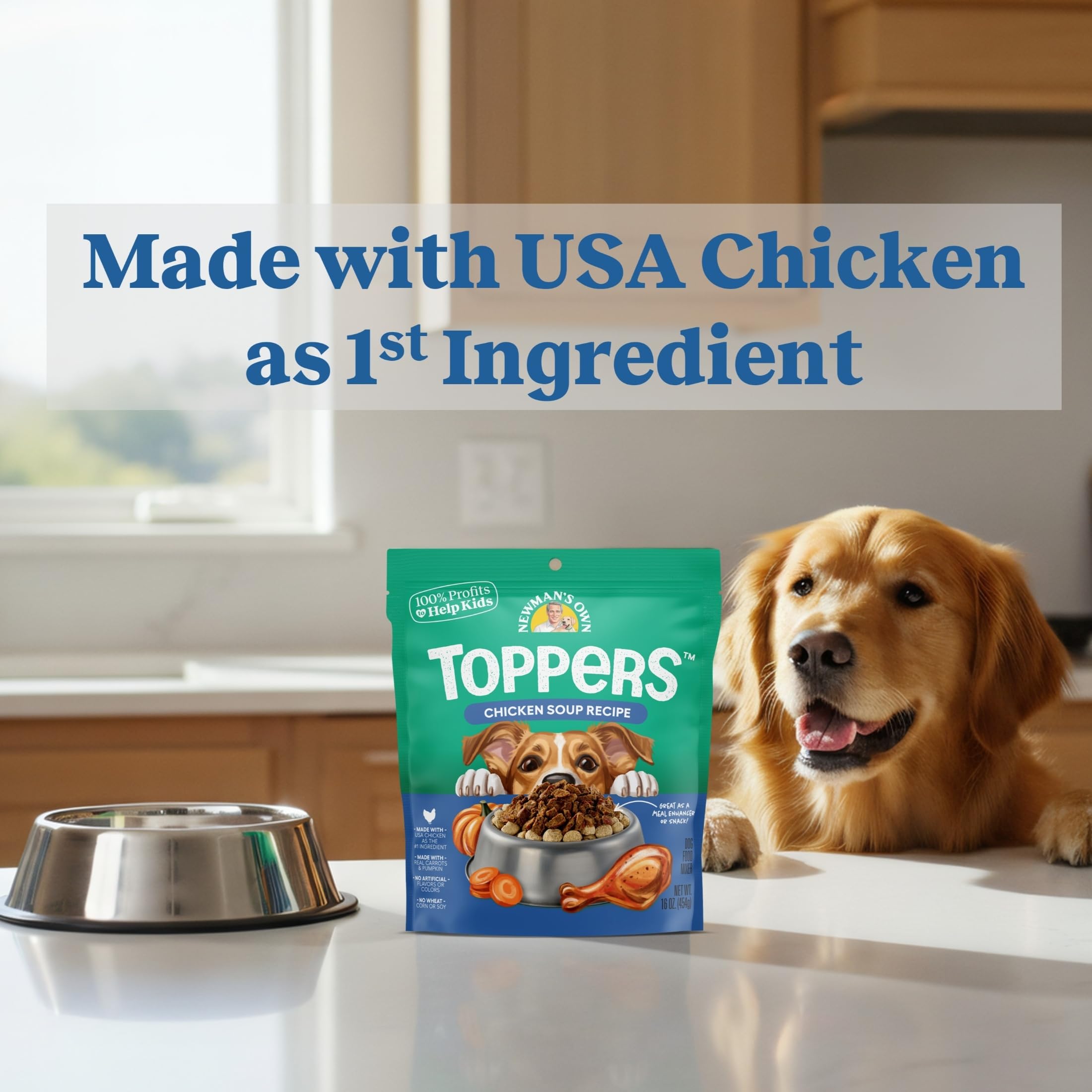 Newman's Own Chicken Soup Topper soft-dry-morsels boost texture and palatability