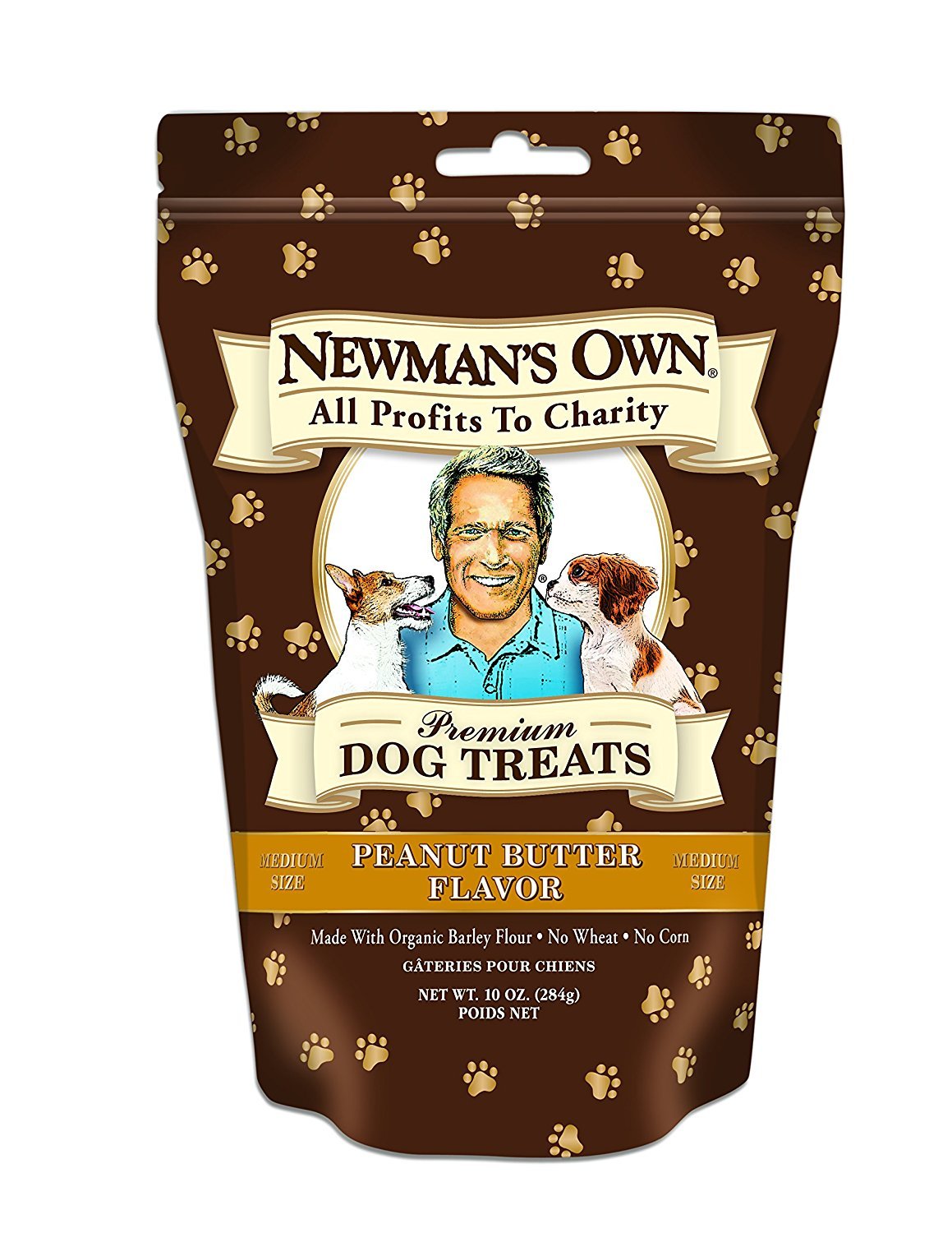 Newman's Own dog biscuits peanut butter heart-shape six-pack for tasty training rewards.