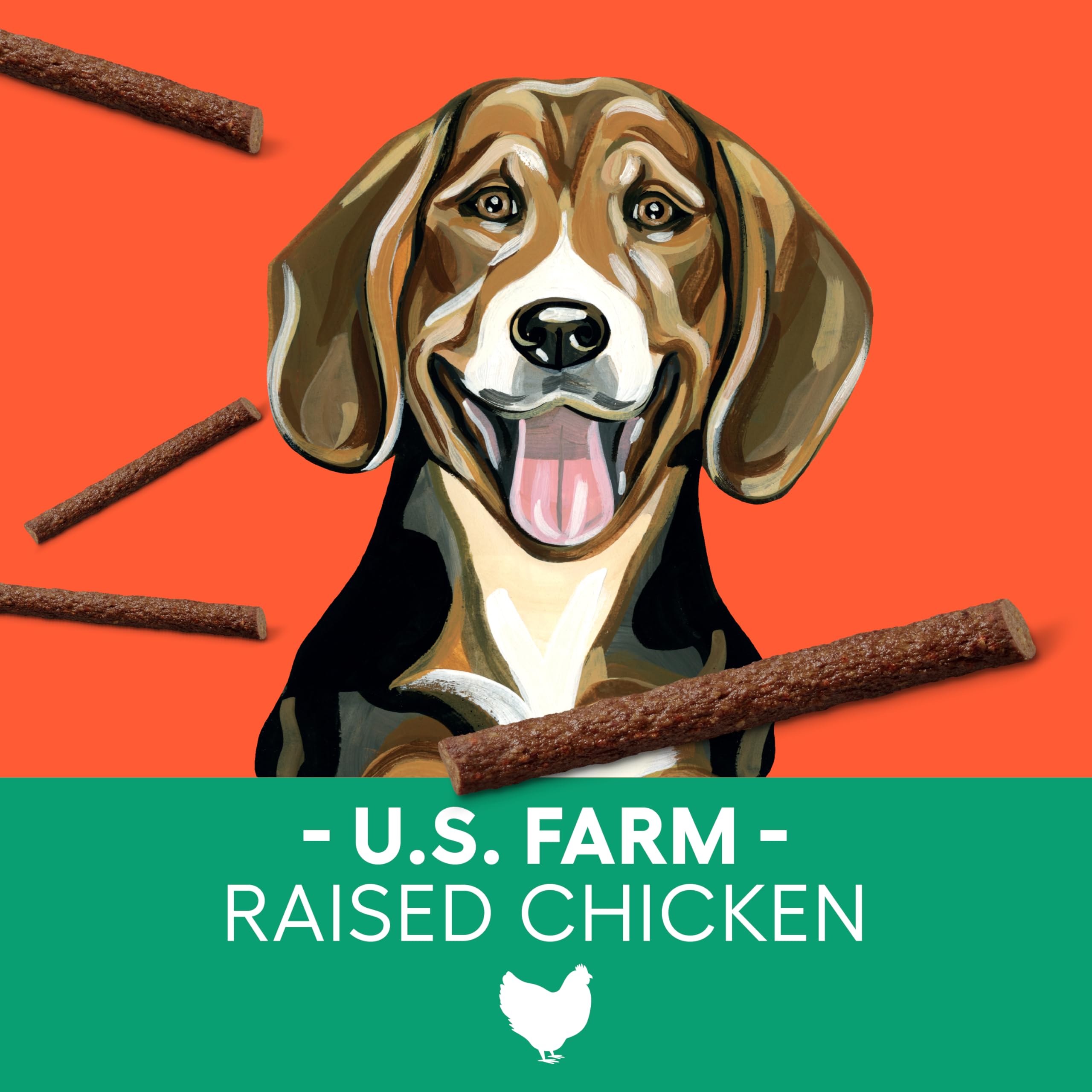 Newman's Own soft-chewy texture snack highlights easy-to-chew sticks for dogs of all ages.