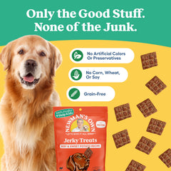 Small training rewards: Newman's Own jerky bites ready to portion.