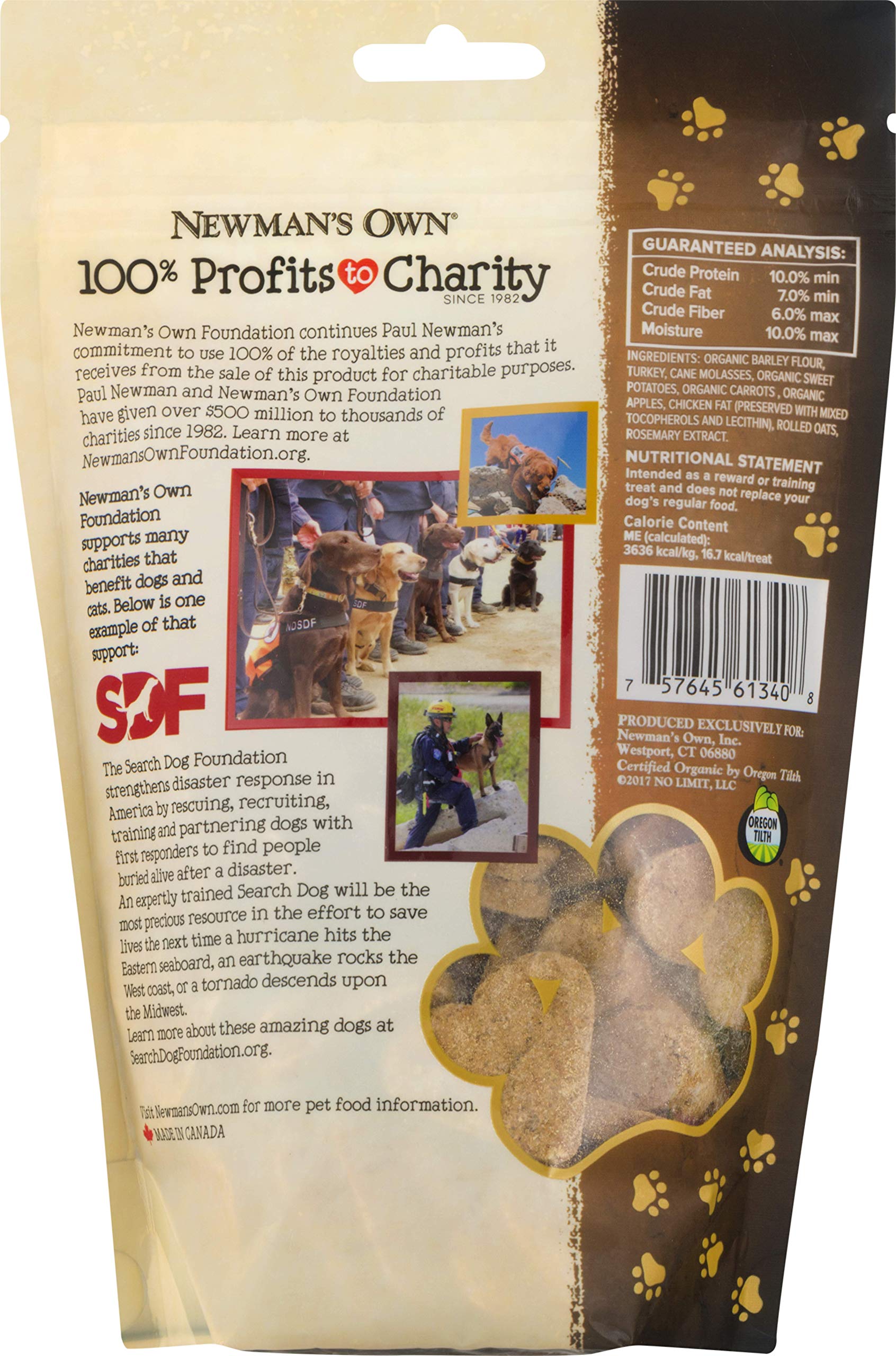 Newman's Own heart-shaped biscuits with satisfying crunch for training