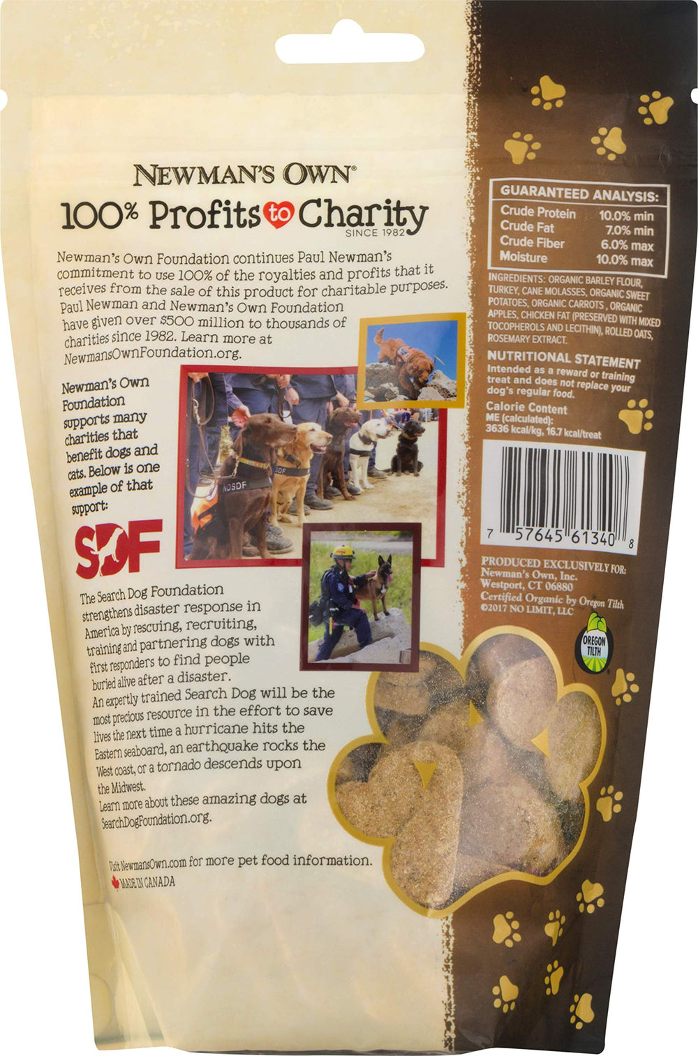 Newman's Own heart-shaped biscuits with satisfying crunch for training