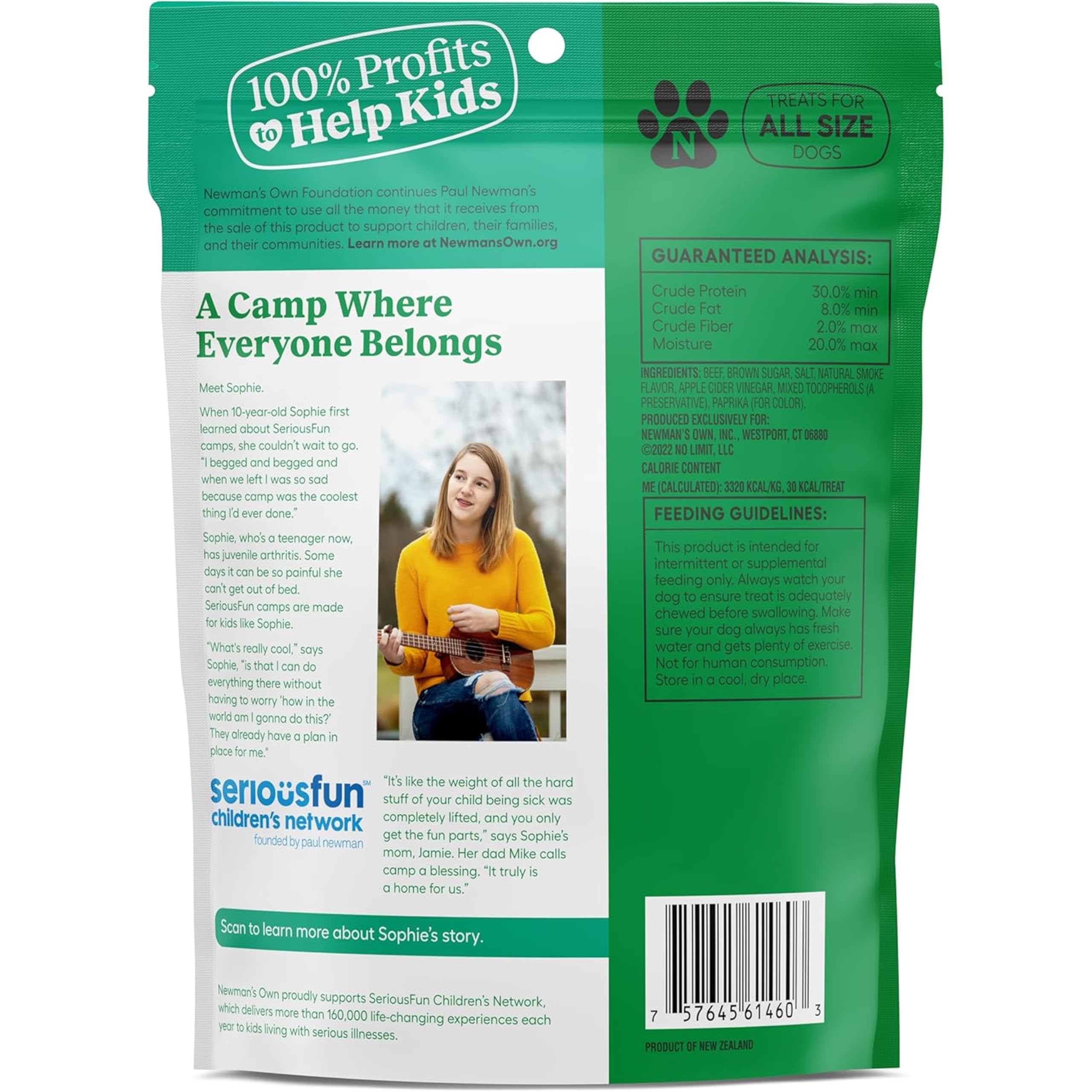 Newman's Own value-size bag ready for family walks and fetch with dogs