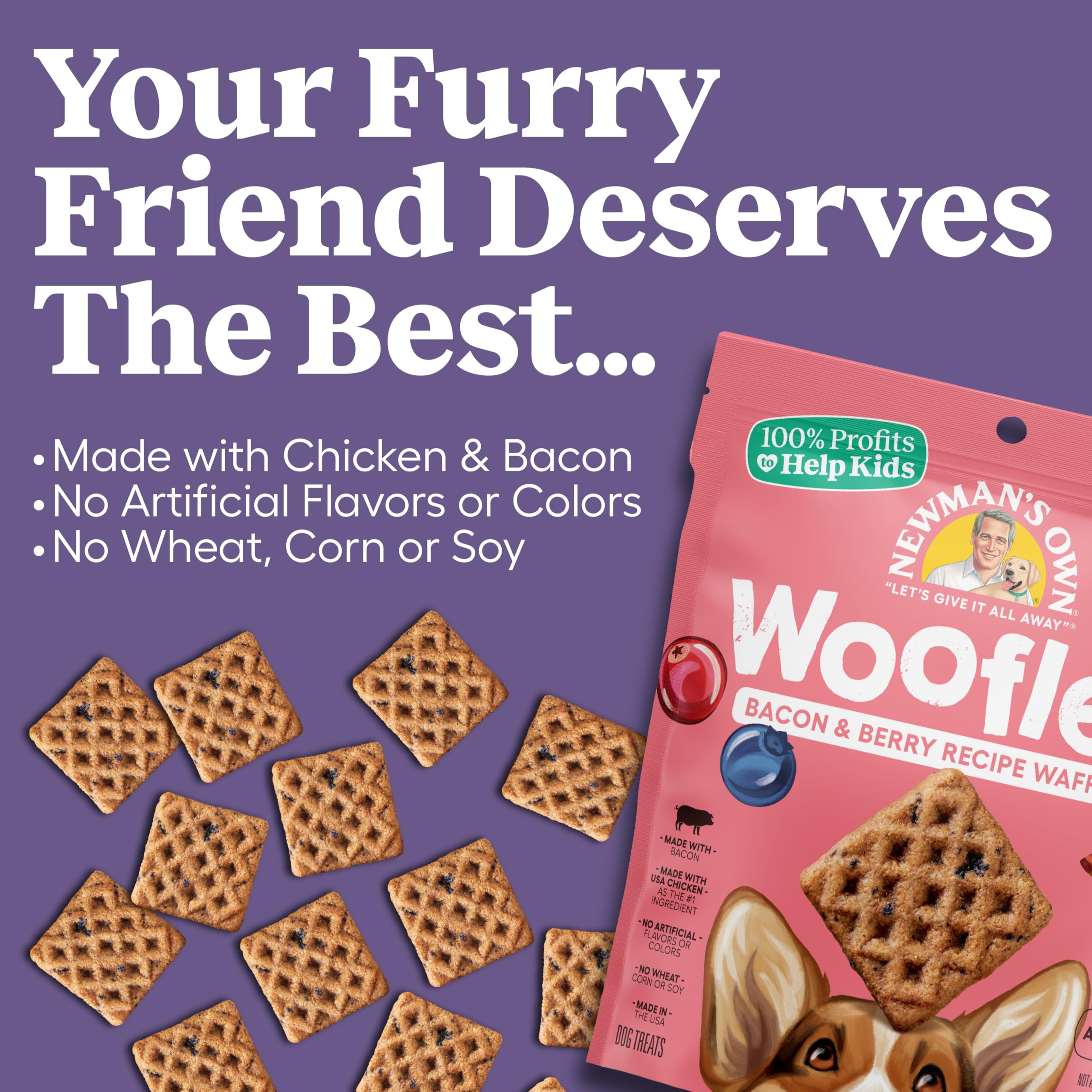 Newman's Own Woofles soft-chewy texture ideal for gentle chews.