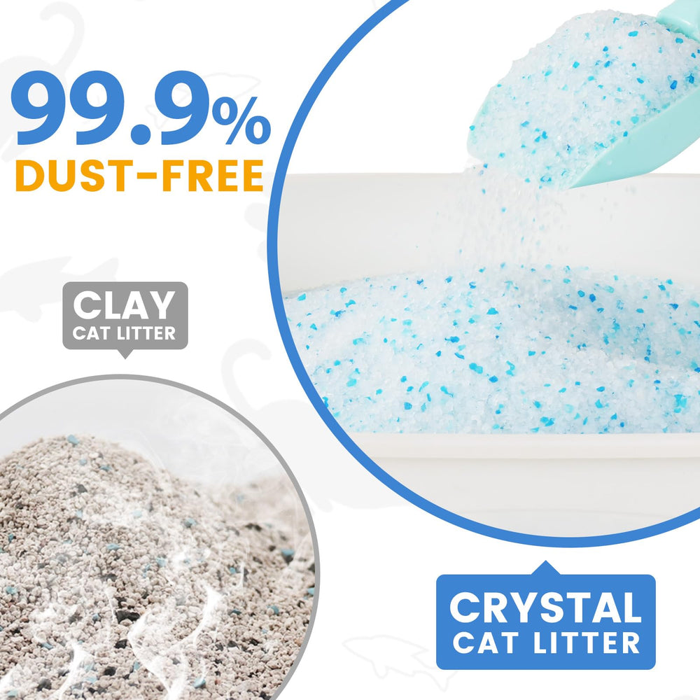 NEWORD Crystals cat litter non-clumping crystals shown for easy cleanup.