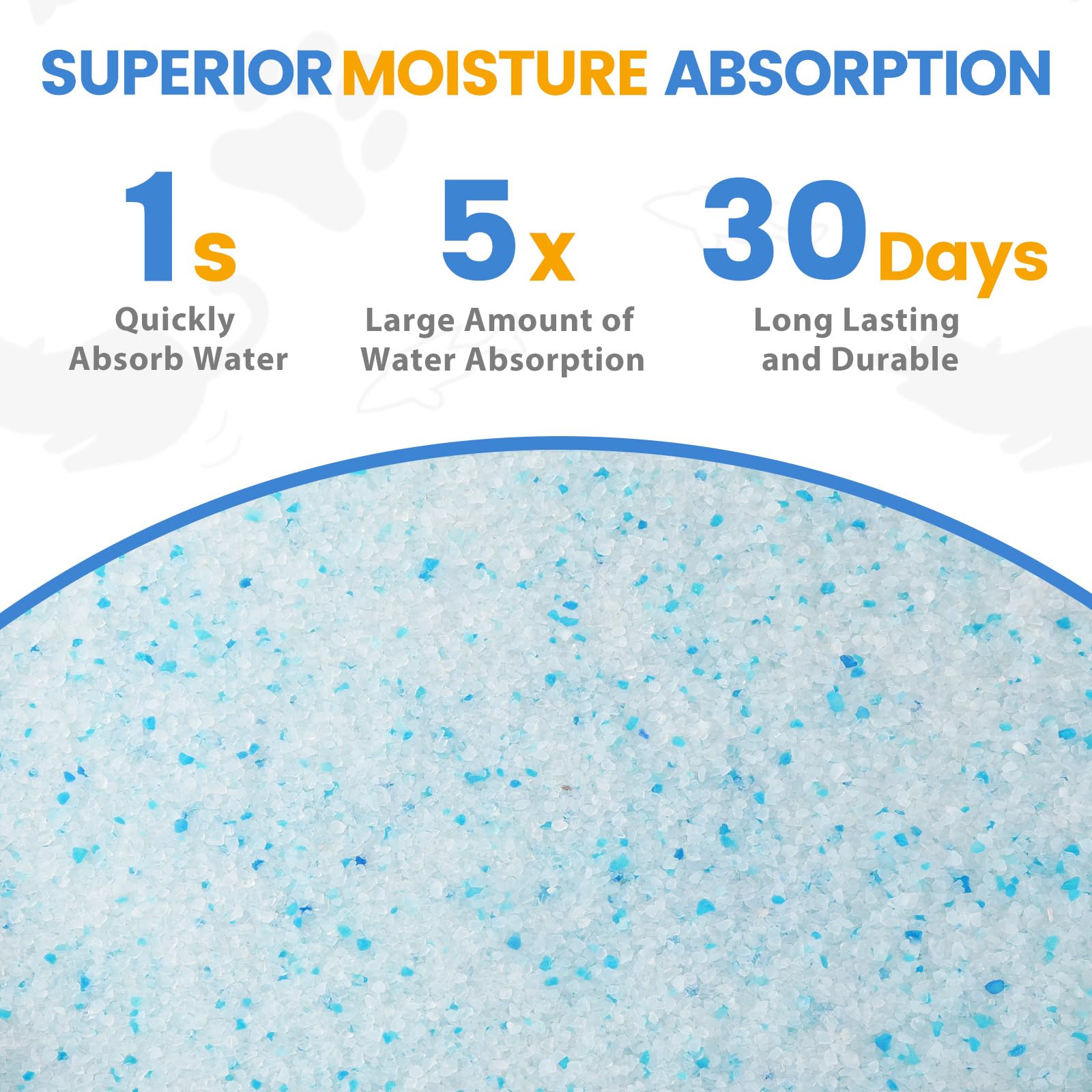 NEWORD Crystals cat litter box scene highlights up to 30 days of odor control.