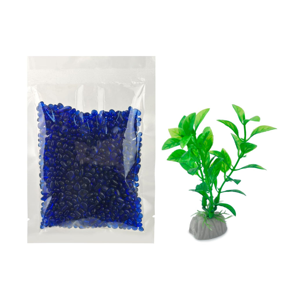 Newpol water grass decor included for quick mini-aquascaping