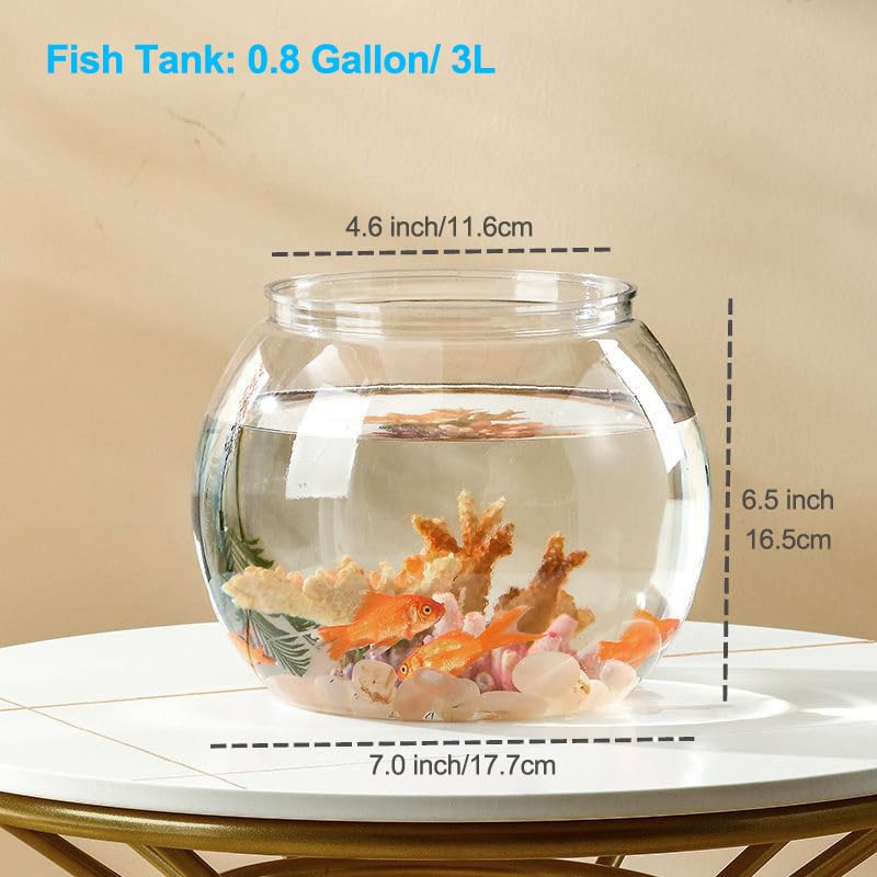 Newpol round plastic fish tank highlighting its trendy design from multiple angles.