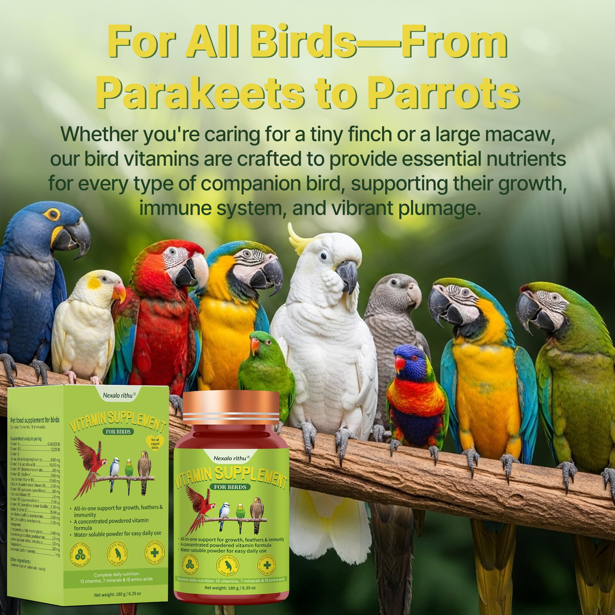 Nexalo Rithu Bird Vitamins free from artificial binders and fillers