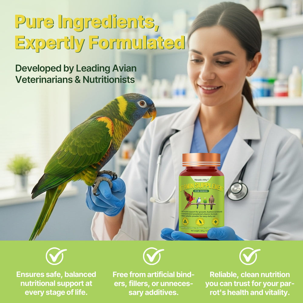 Nexalo Rithu Bird Vitamins promotes vibrant feathers and sheen