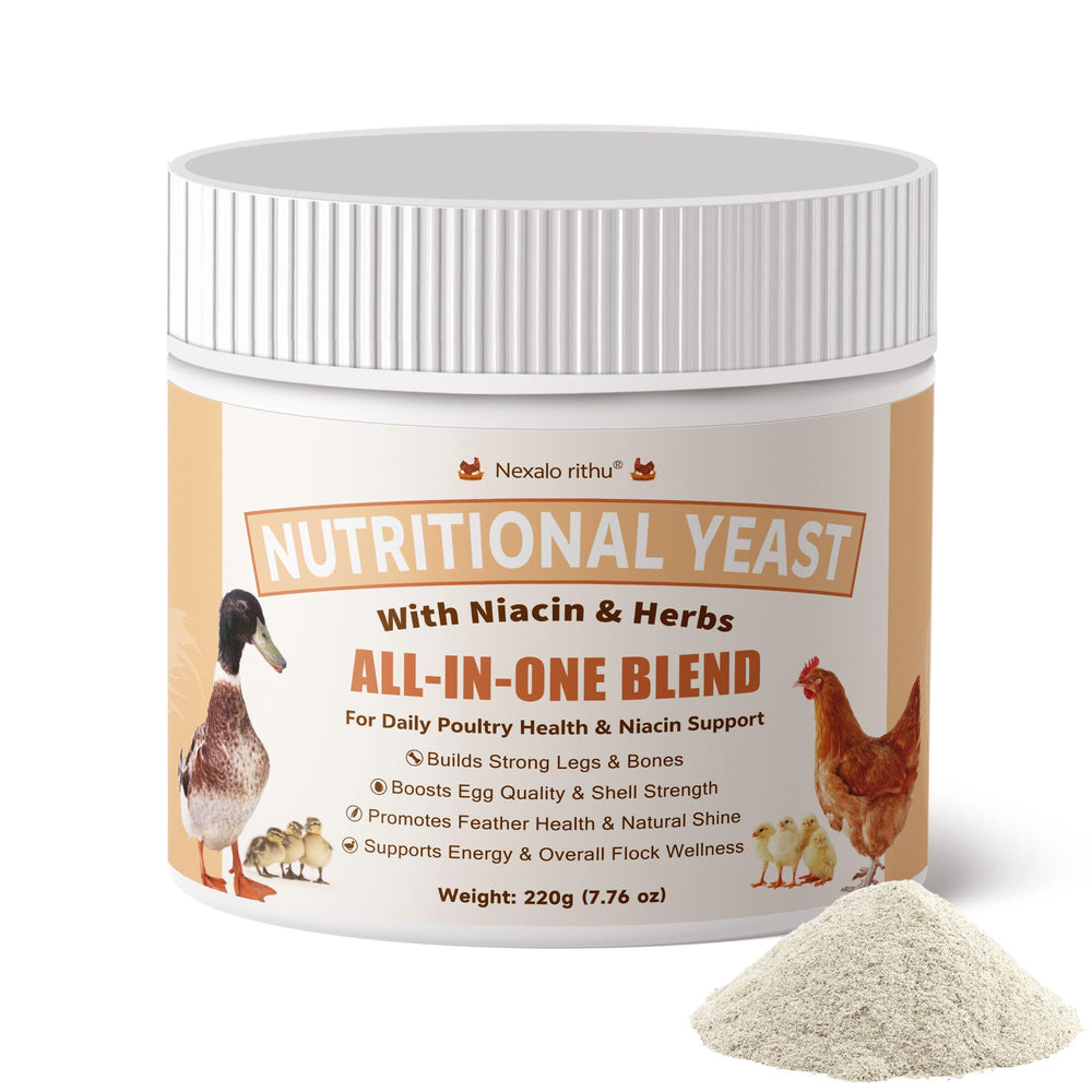 Nexalo Rithu nutritional yeast jar promoting strong bones and immune health.