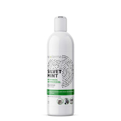 NEXDERMA Silvet shampoo bottle highlighting tearless, hypoallergenic pet care.