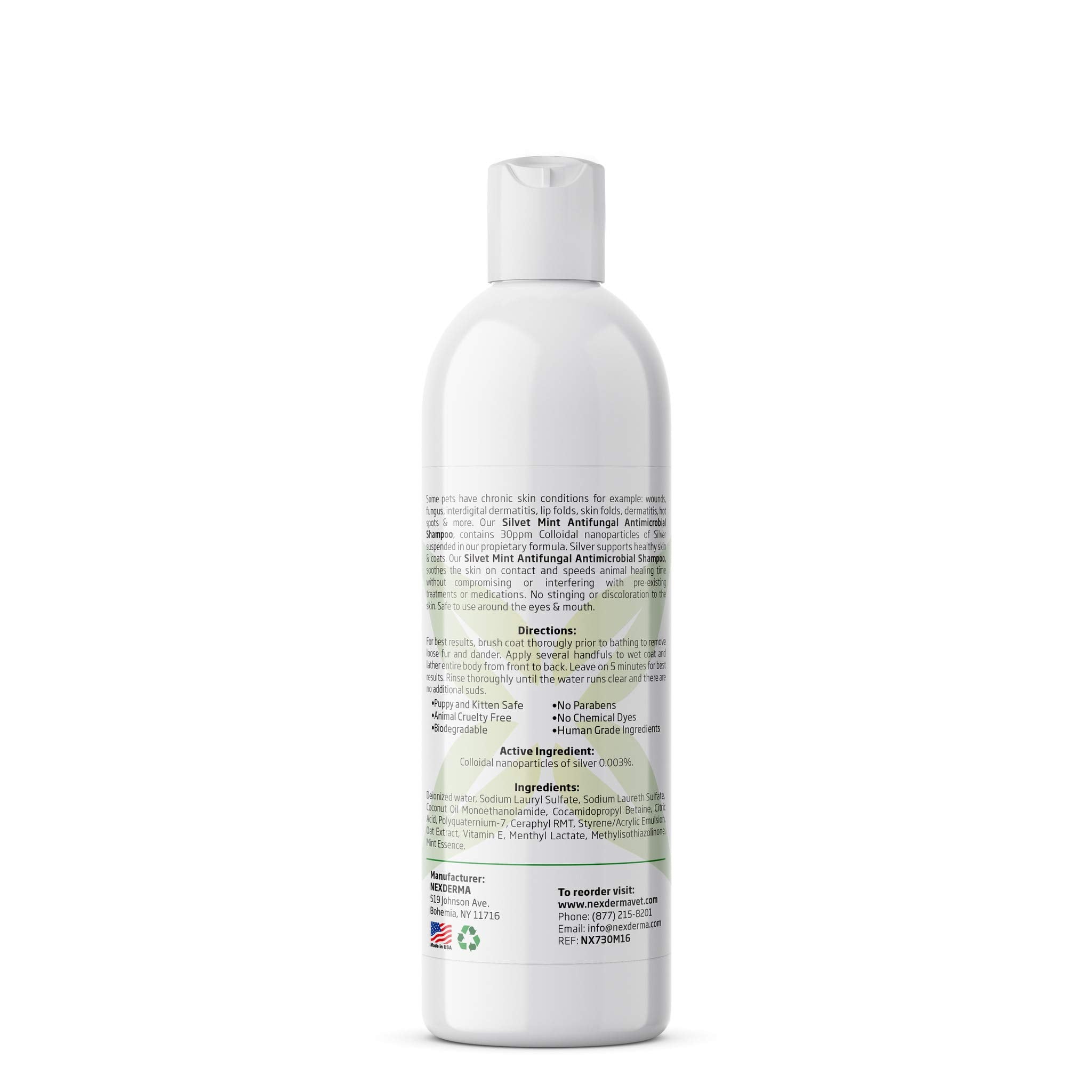 NEXDERMA Silvet shampoo pump top for easy, gentle cleansing.