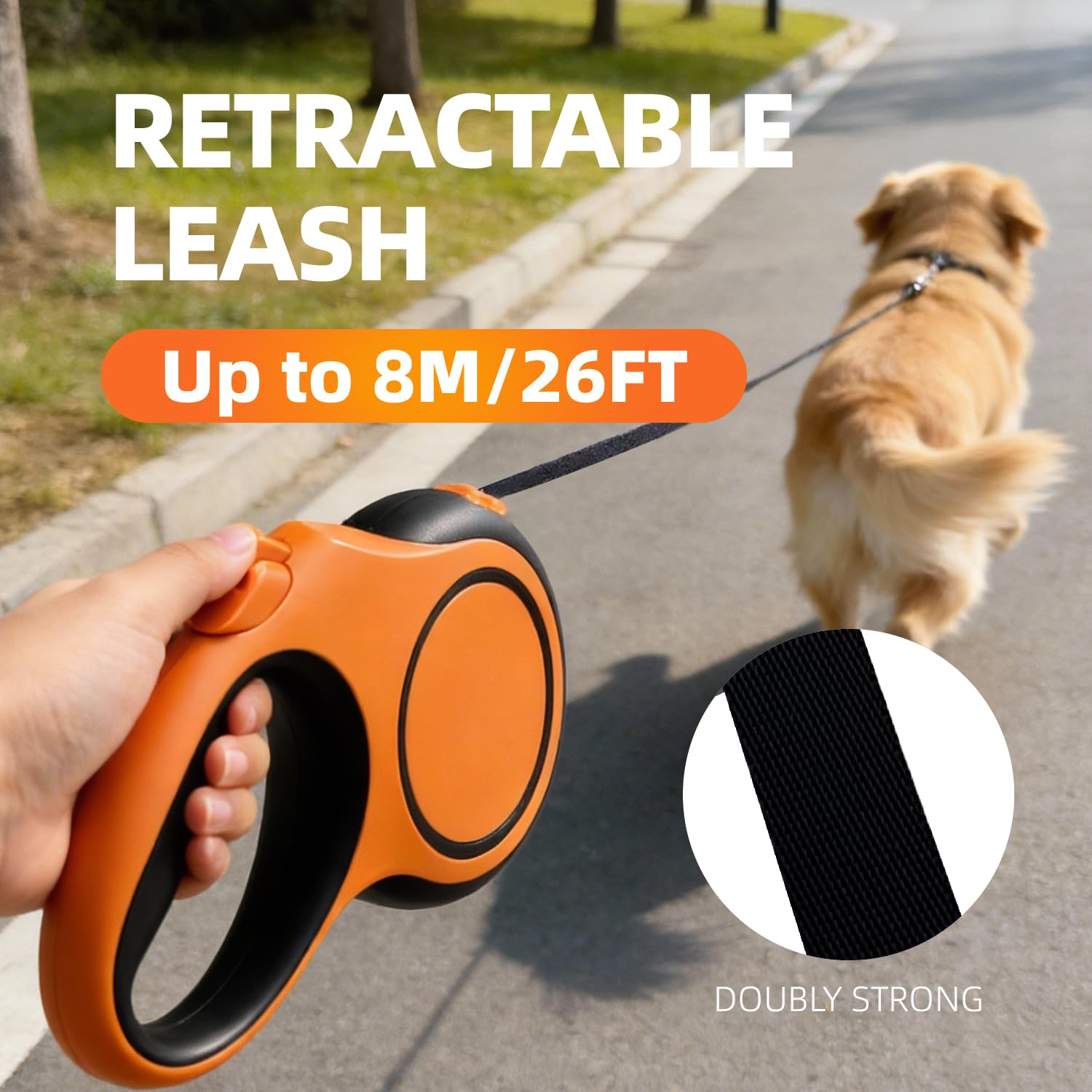 NexLogi one-handed locking system enables quick pause and release during walks.