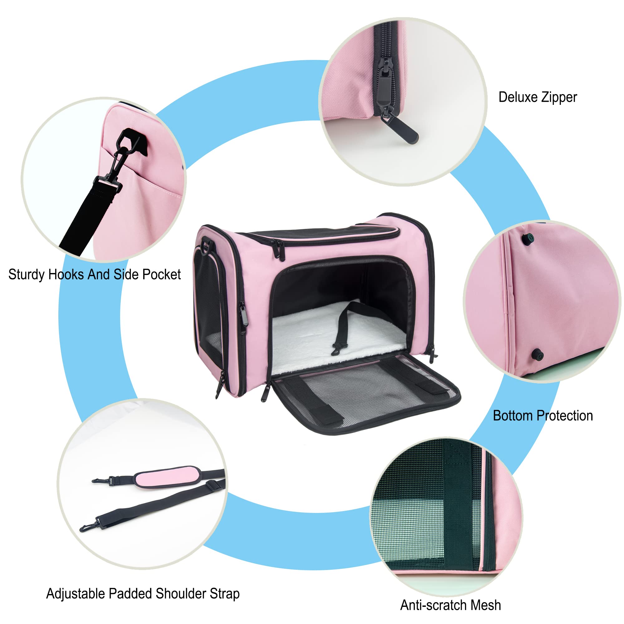 NextFri carrier removable base insert provides a sturdy standing surface for pets.