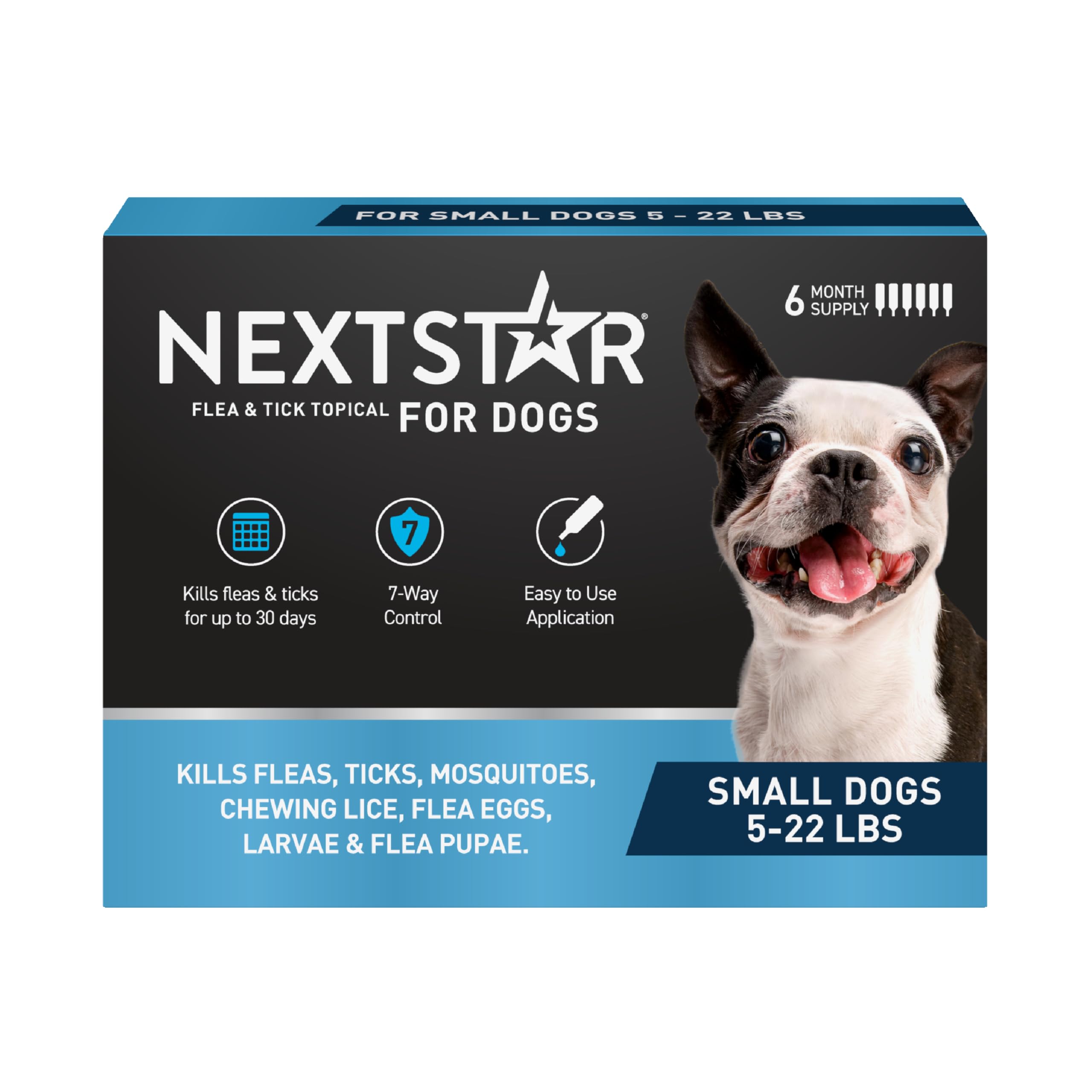 NEXTSTAR flea and tick drops bottle for dogs with fast protection.