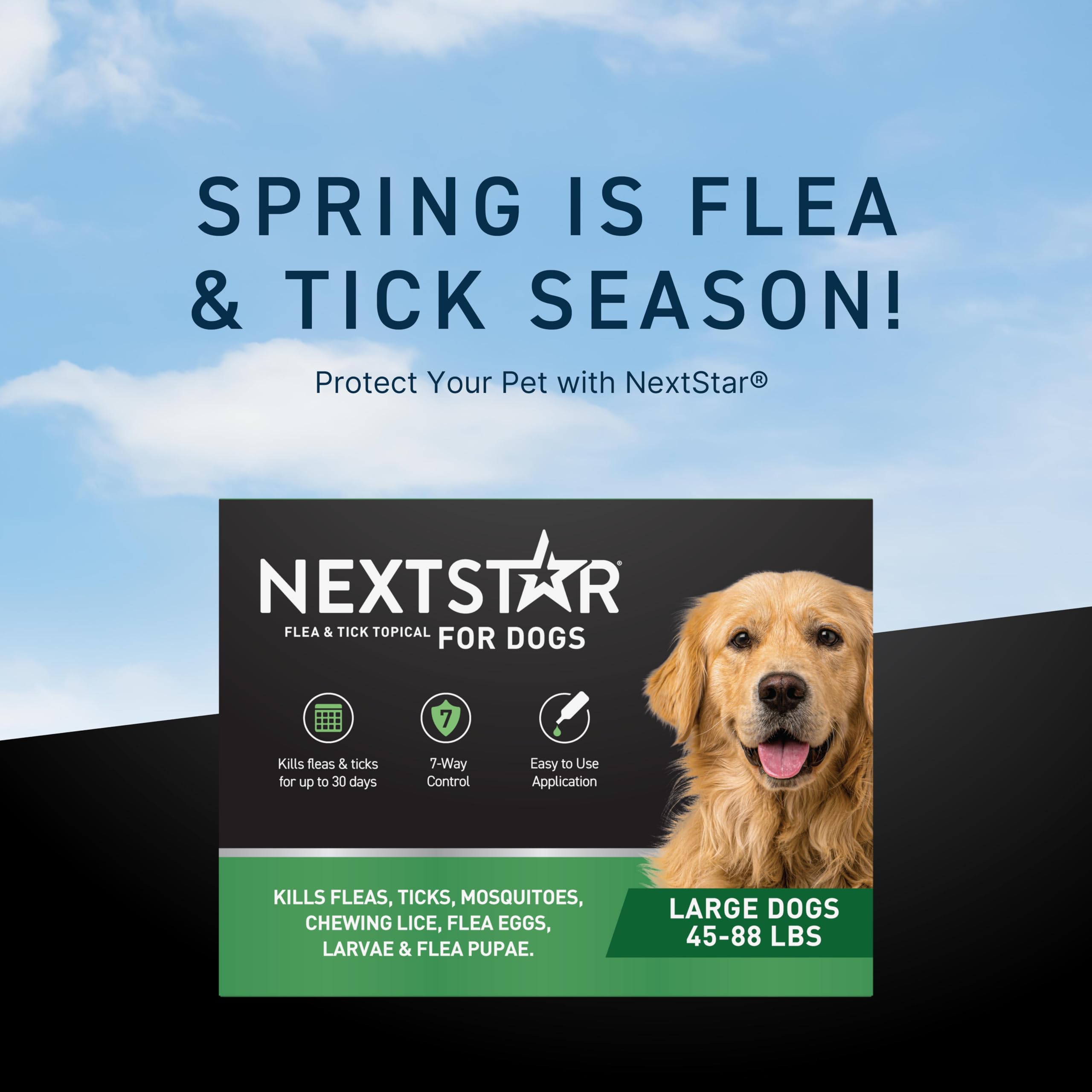 NEXTSTAR large-dog drops for fleas and ticks in a three-month pack