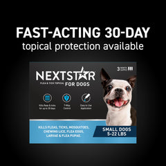 Waterproof NEXTSTAR drops protect dogs against fleas and ticks even after baths.